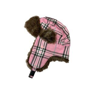 Plaid Faux Fur Lined Trapper Hat